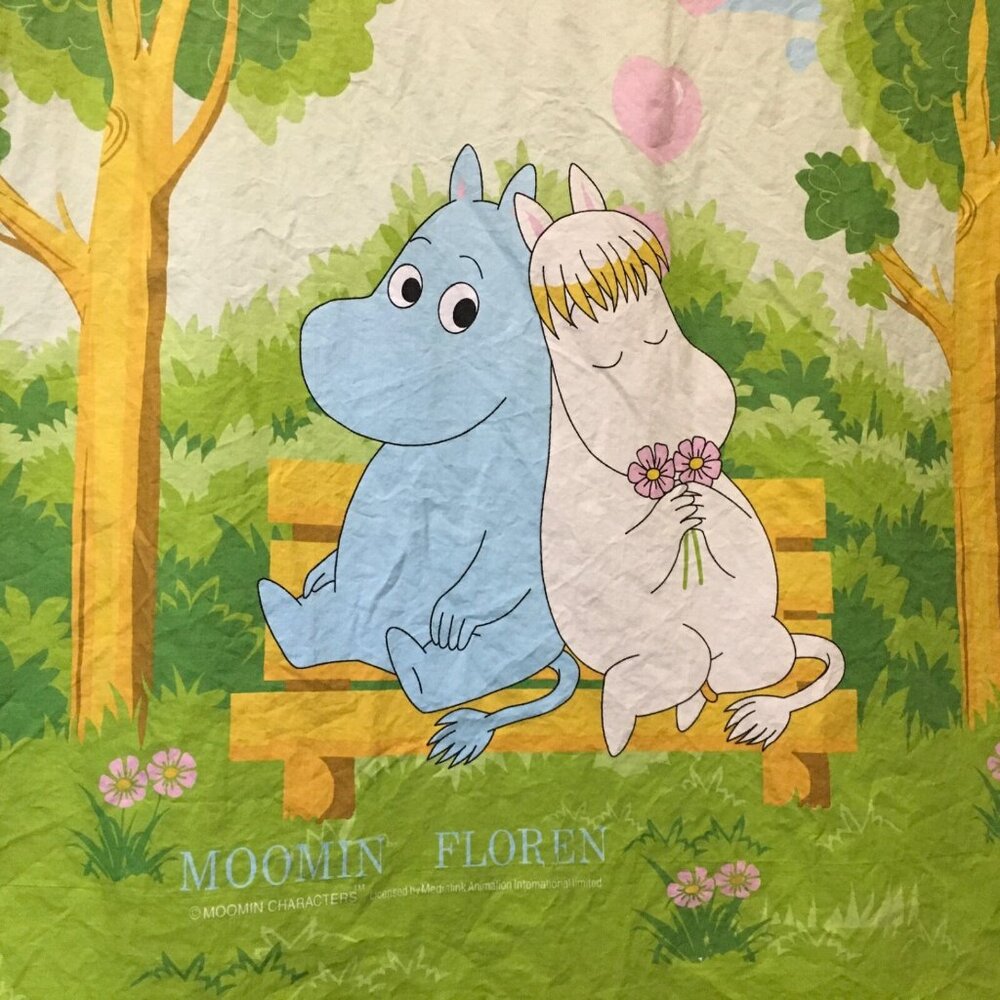 Moomin Floren Characters Twin  Flat Sheet & Duvet Bedding Hippo Kawaii Animation
